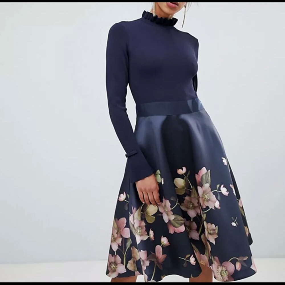 Ted Baker Seema Arboretum Midi Dress $369 size 0